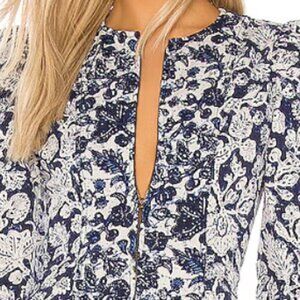Ulla Johnson Wren Floral Patchwork Dress Denim Sz 12